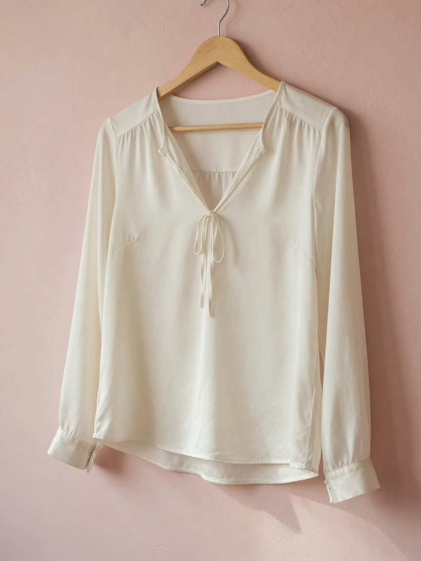 Blusa de seda off-white — Lina