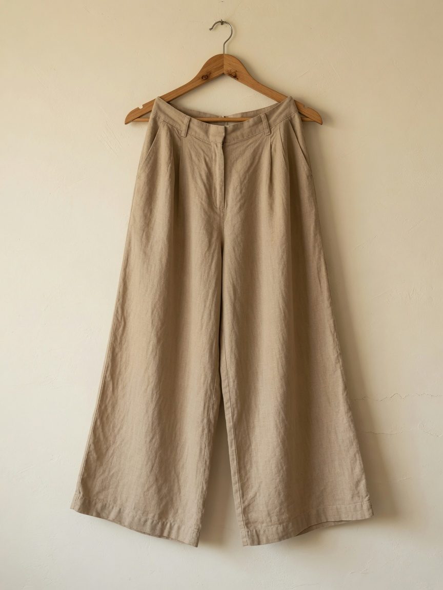 Calça wide leg areia — Lina